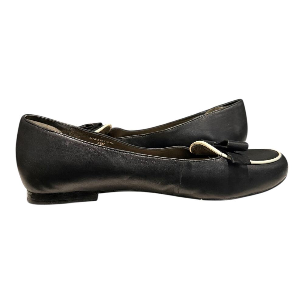 Kate Spade Women’s Bow Flats Loafers Black White Size 8.5 M Almond Toe - Picture 8 of 9